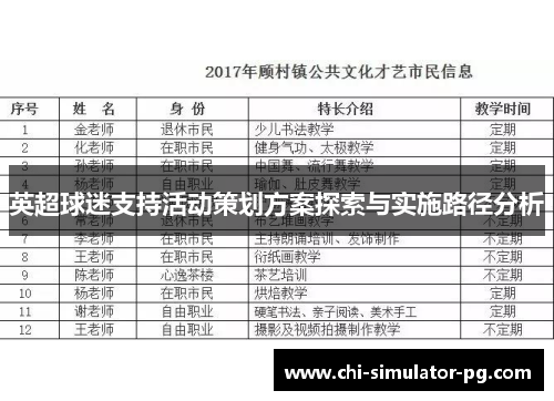 英超球迷支持活动策划方案探索与实施路径分析